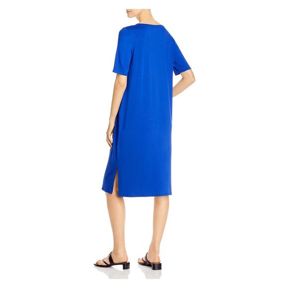 Eileen Fisher Dresses Eileen Fisher Womens Blue Short Sleeve Crew